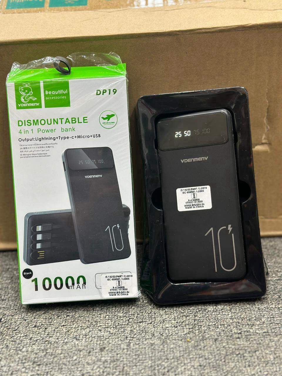 ChatGPT said: VDENMENY 10,000mAh 4-in-1 Dismountable Power Bank