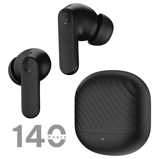 Noise Newly Launched Buds X2 in Ear Truly Wireless Earbuds with Massive 140H of Playtime, ANC (up to 32dB), Rubberised Finish, Dual Device Pairing, Dual EQ Modes, BT v5.3 (Ebony Black)