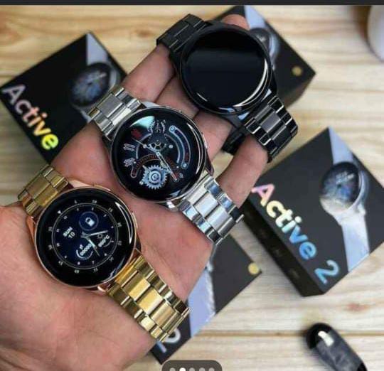 TECHMAZE Sam Copy Active 2 Bluetooth Calling Watch Fitness Health Sports Weather Music Smartwatch  (Silver Strap, Free Size)