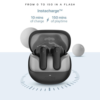 Noise Newly Launched Buds X2 in Ear Truly Wireless Earbuds with Massive 140H of Playtime, ANC (up to 32dB), Rubberised Finish, Dual Device Pairing, Dual EQ Modes, BT v5.3 (Ebony Black)