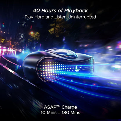 boAt Airdopes Drift TWS in Ear Earbuds, 40hrs Playback, Beast Mode(40ms Latency), 4 Mics with ENx, Car-Shaped ID with RGB LEDs, ASAP Charge, IWP Tech, BT v5.4 & IPX4 Resistance(Black Sabre) Visit the boAt Store