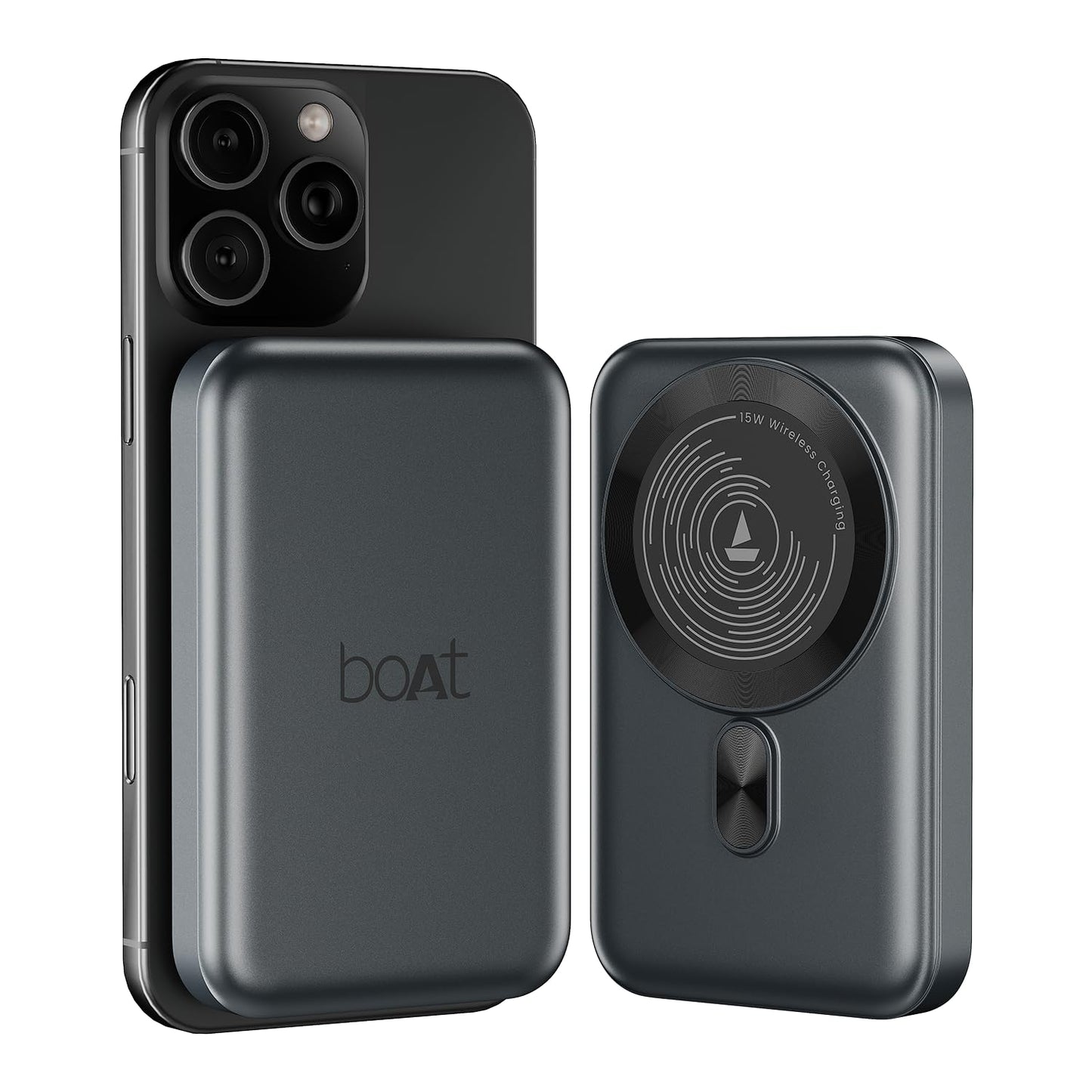 boAt New Launch EnergyShroom PB331 (Magsafe) 10000mAh Magnetic Wireless Powerbank, 15W Wireless & 22.5W Wired Charging for (iPhone 16,15,14,13 & 12, Android & Other Qi Enabled Devices) (Ash Grey)