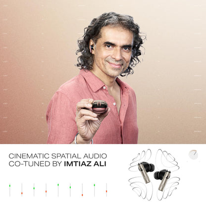 boAt Nirvana Zenith Pro (2025), 50dB Hybrid Adaptive ANC, Spatial Audio, Hi-Res Audio LDAC, 6Mics AI-ENx, 80 Hrs Battery, Bluetooth Earbuds, TWS Ear Buds Wireless Earphones with mic (Platinum Gold)