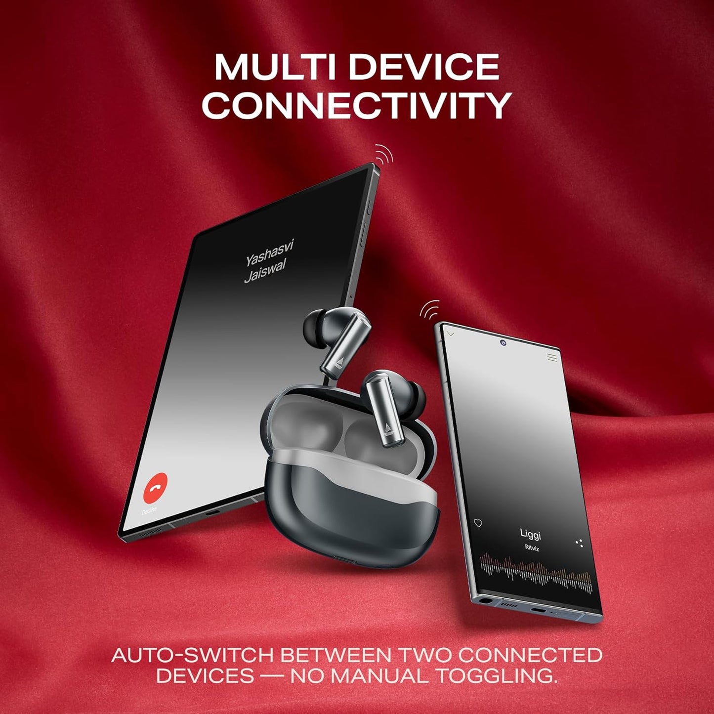 boAt Airdopes Prime 701 ANC (2025 Launch),46dB Hybrid ANC, 50Hr Battery, Real Spatial Audio,Multidevice Connect,App Support, Bluetooth Earbuds, TWS Ear Buds Wireless Earphones with mic (Zinc White)