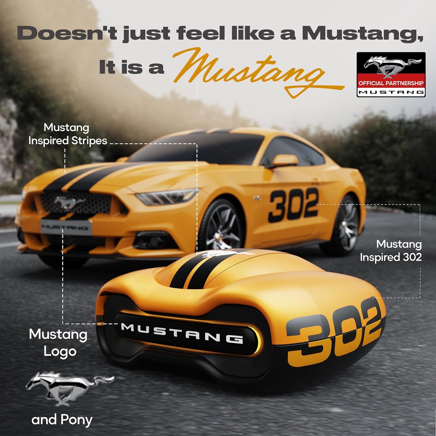 GOBOULT Mustang Torq Wireless in Ear Earbuds with 60H Playtime, App Support, Quad Mic ENC, 45ms Low Latency, 13mm Driver, Breathing LEDs,Touch Controls, Made in India, IPX5, Ear buds Wireless (Yellow)