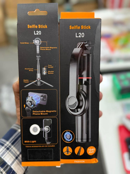 L20 Latest SYOSIN 360 Rotation Magnetic Selfie Stick Tripod Detachable Magnetic Mount Extend 1045mm Grip with Wireless Remote